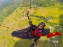Fesival Dù lượn ‘Bay trên mùa vàng’ ở Yên Bái thu hút rất nhiều phi công tham gia